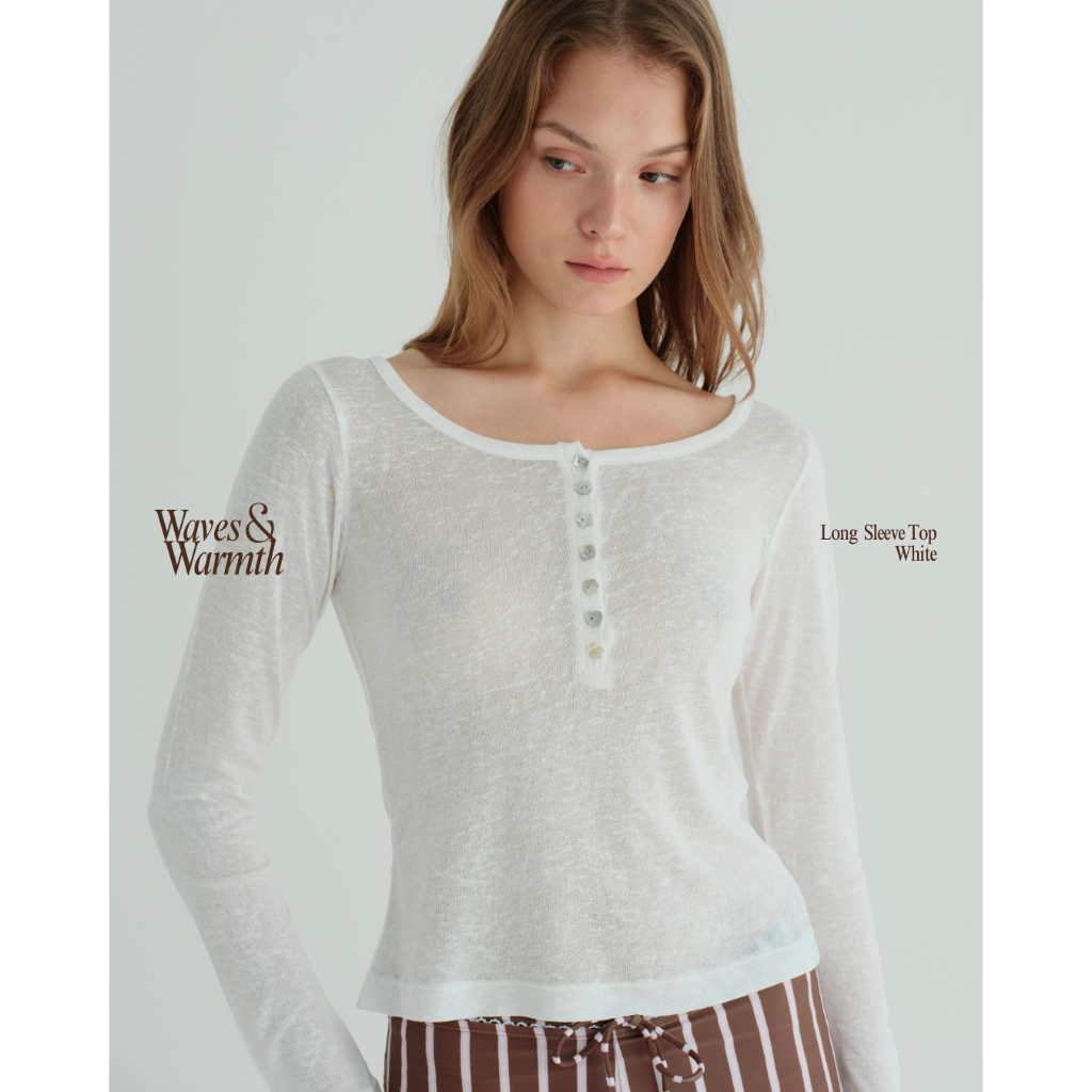 when.we.summer -  Waves&Warmth Long Sleeve Top (-เฉพาะเสื้อ-) *พร้อมส่ง*