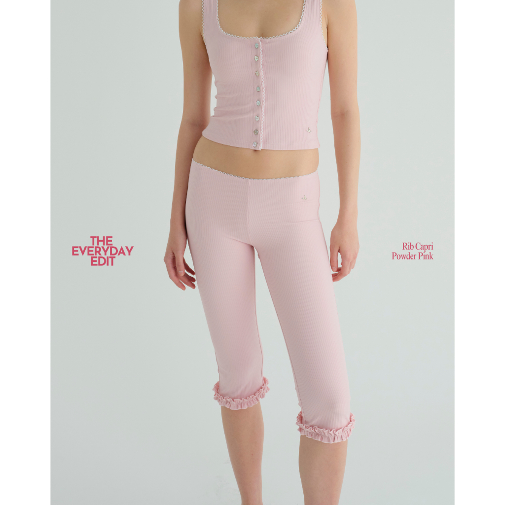 when.we.stretch - Everyday Rib Capri Pant (-เฉพาะกางเกง-) มีซับในอย่างดีทั้งตัว
