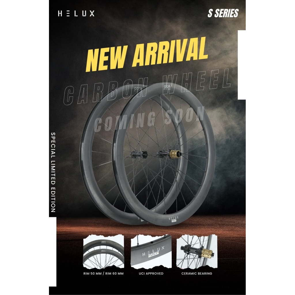 HELUX Carbon Disc รุ่น S-Series ล้อคาร์บอนคุณภาพสูง แบรนด์(ฮี ลักซ์) รอบรับ UCI | ระบบ Ratchet | ลูกปืน Ceramic