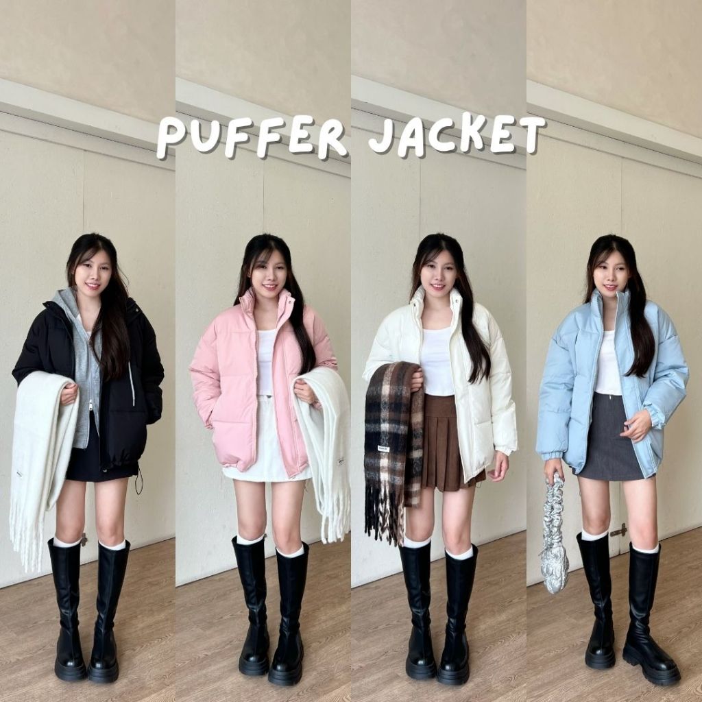 Beberlin เสื้อโค้ทบุนวมกันหนาวแบบยาว ลายเรียบ รุ่น Puffer jacket / No : 1014