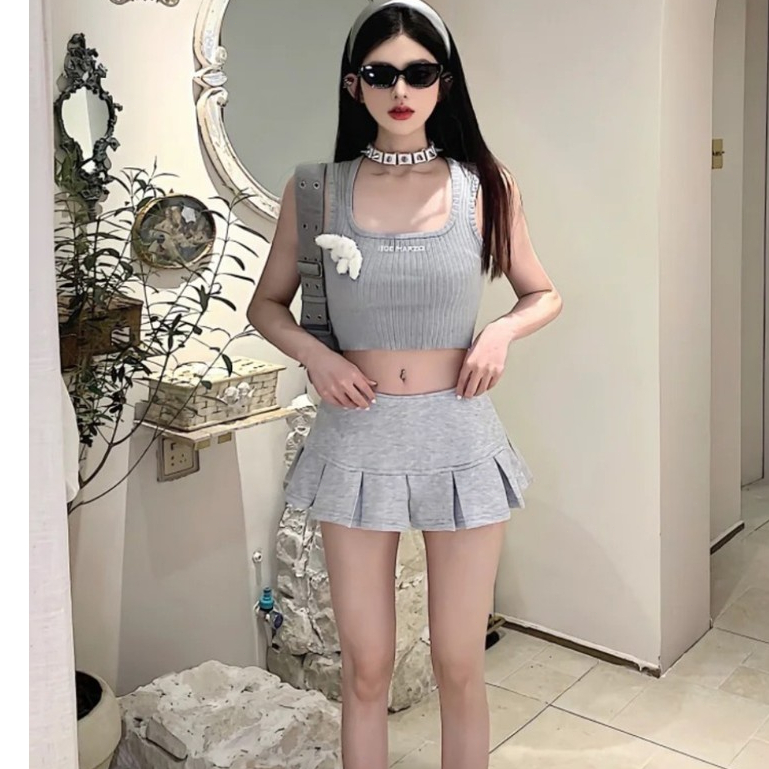 Elly พร้อมส่ง🍒กระโปรงพลีตสั้น💕 มีซับใน เอวต่ำ mini skirt เซ็กซี่แฟชั่นผู้หญิ กระโปรงทรงเอ  สำหรับนักศึกษา ไปเที่ยว Y2K - รูปที่ 7