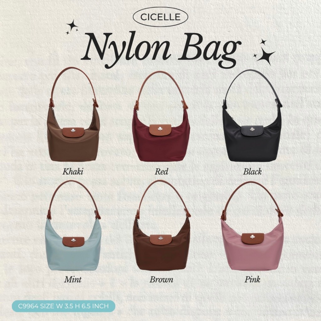 #c9964CICELLE  Nylon Bag🖤แบรนด์ CICELLE (ซี-เซล)   สไตล์ Modern Luxury