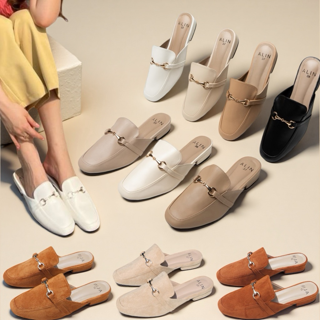 พร้อมส่ง-ALIN BRAND คัชชูเปิดส้น วัสดุเกรดพรีเมี่ยม ใส่สบายมากกก *ลลิน