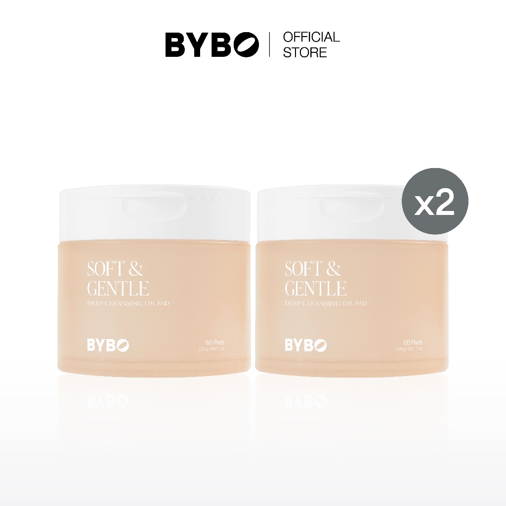 [DUO SET] BYBO SOFT & GENTLE DEEP CLEANSING OIL PAD 200G คลีนซิ่งเเพด สูตรออยล์ จำนวน 60 แผ่น