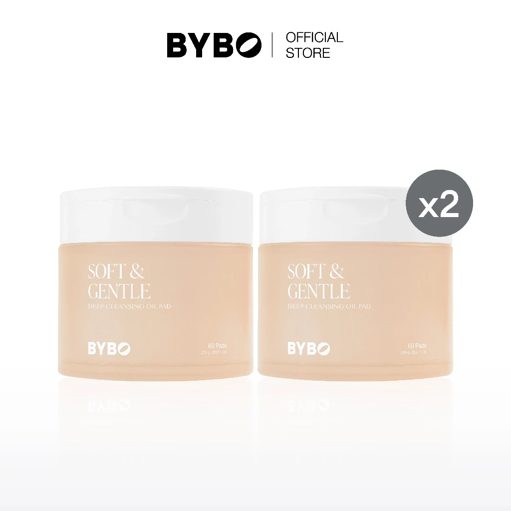 [DUO SET] BYBO SOFT & GENTLE DEEP CLEANSING OIL PAD 200G คลีนซิ่งเเพด สูตรออยล์ จำนวน 60 แผ่น