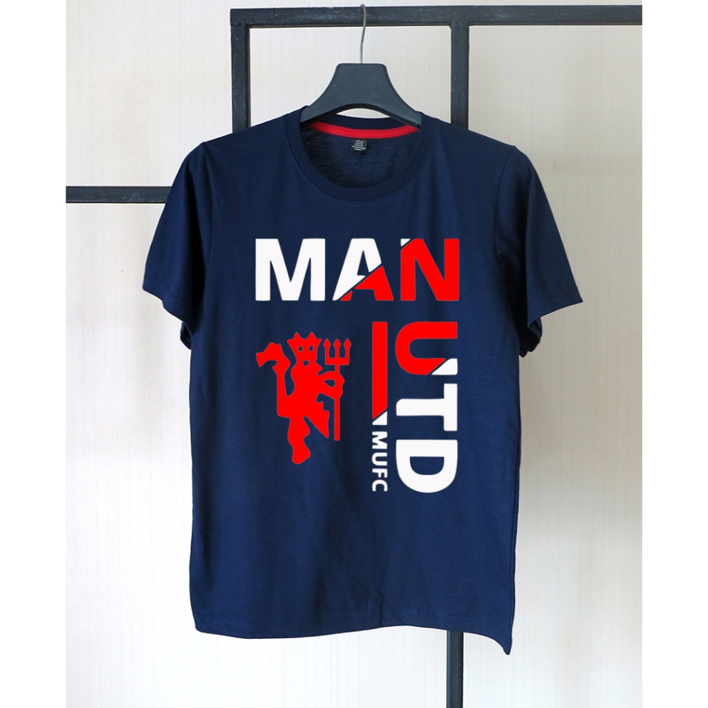 แมนเชสเตอร์ยูไนเต็ด เสื้อยืดสกรีนลาย MAN UTD devil เสื้อผู้ชายผู้หญิง ใส่ลำลอ'คอกลมแขนสั้น ผ้าคอตตอน
