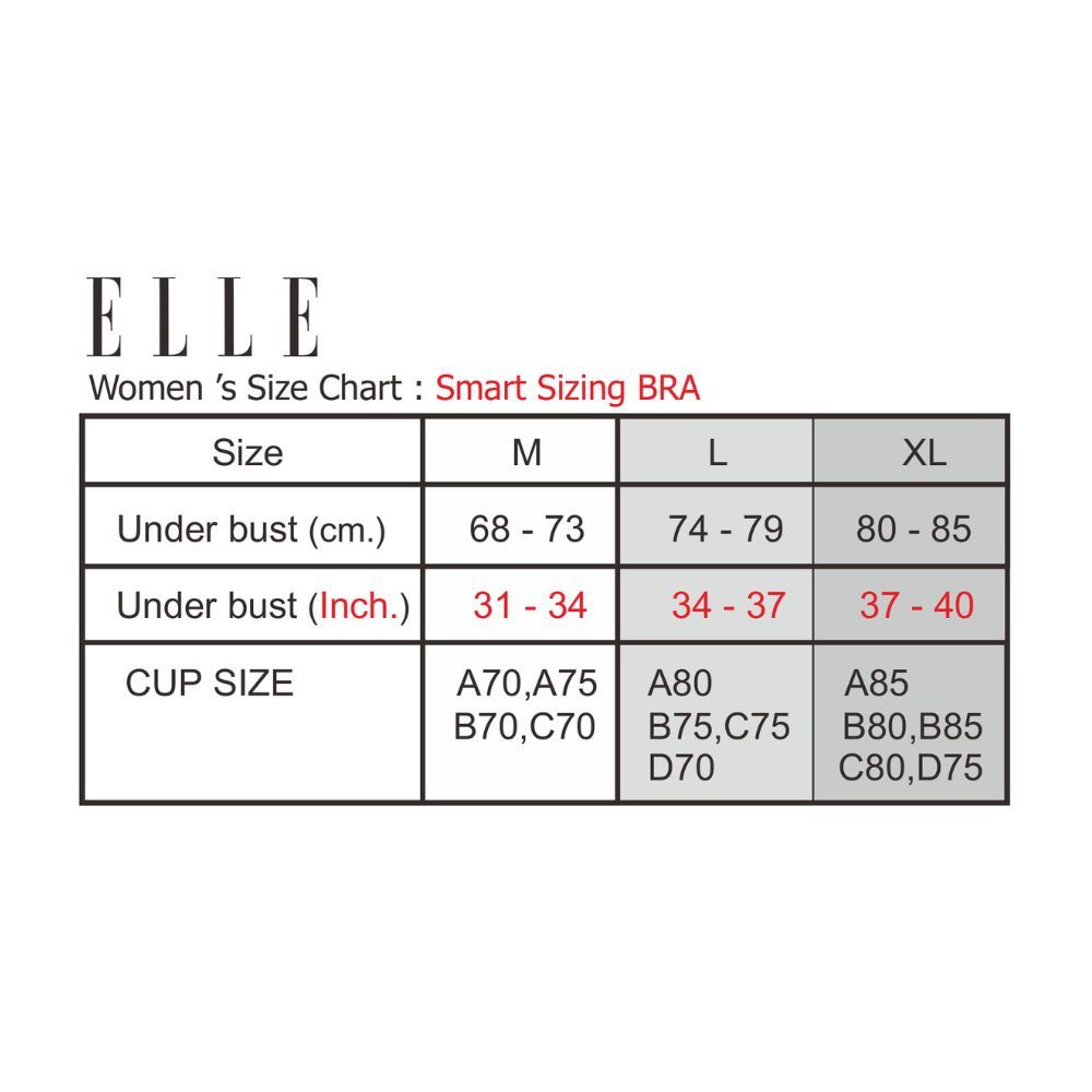 ELLE สินค้าแบรนด์ดังของแท้  เกาะอก /บังทรงตัวสั้น สวมหัว บรา 1/2 คัพ รุ่น LH1848 - รูปที่ 2