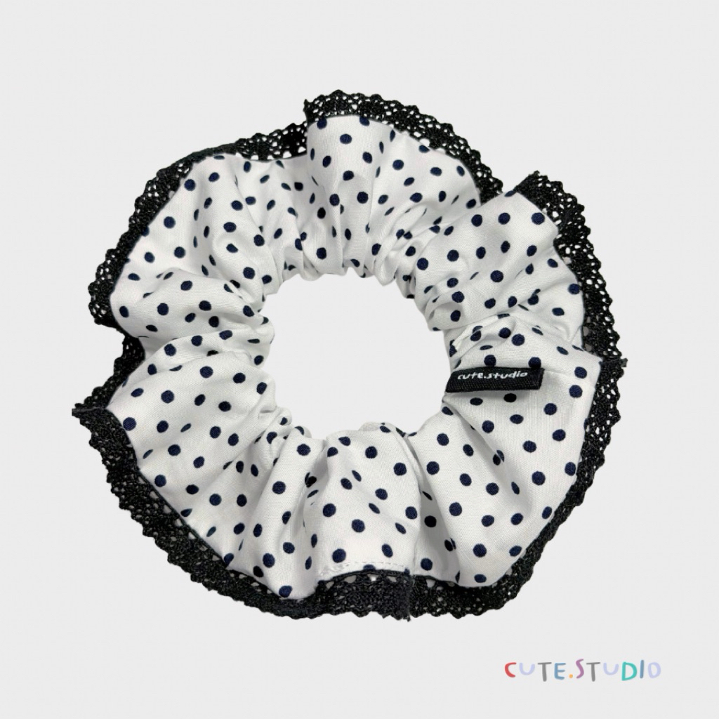 cute.studio•Polka Dot Lace ยางมัดผม ลายจุด ขอบลูกไม้ ผ้าคอตตอนเนื้อดี