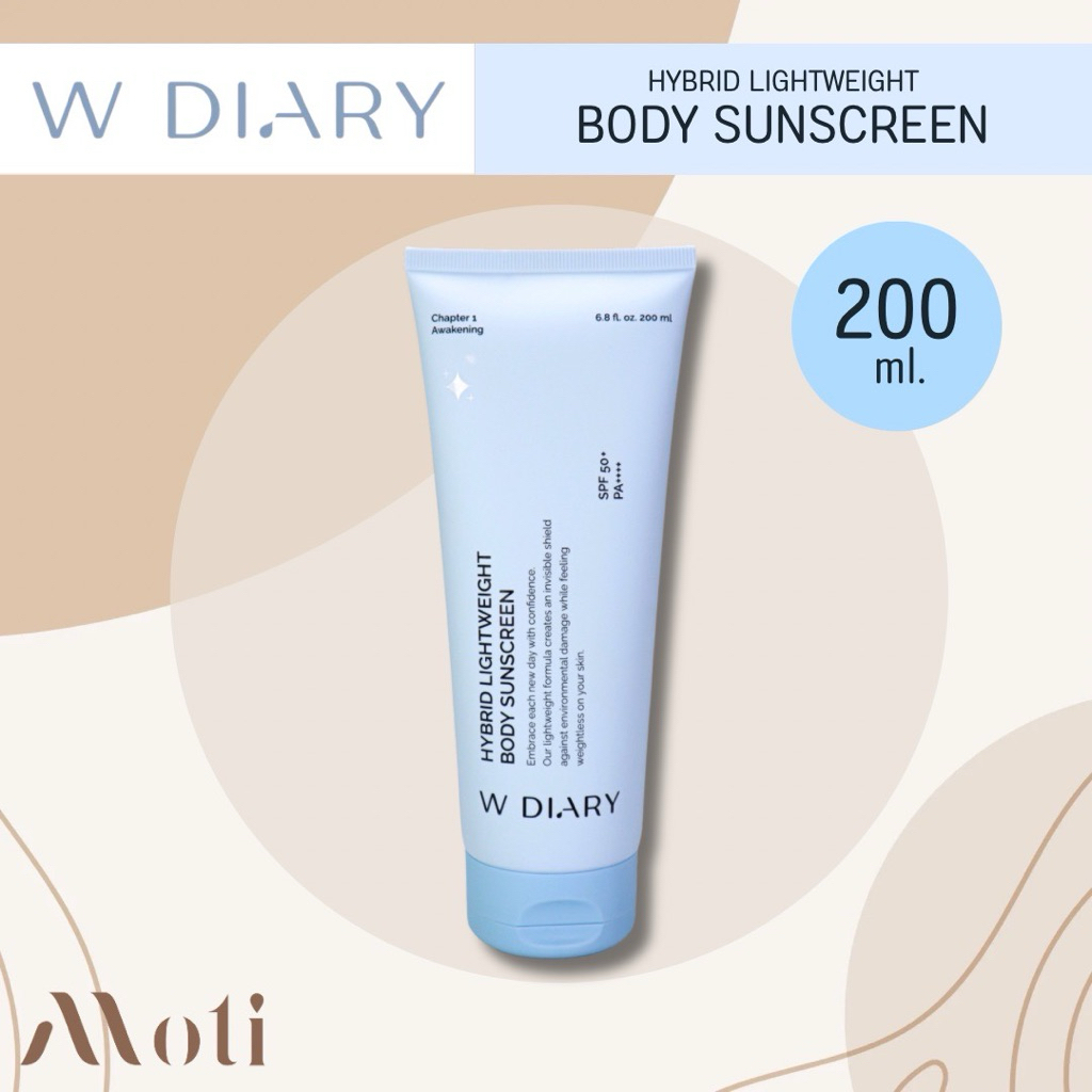 **NEW** W DIARY HYBRID LIGHTWEIGHT BODY SUNSCREEN SPF50 PA+++ 200 ml. กันแดดสำหรับผิวกาย wdiary