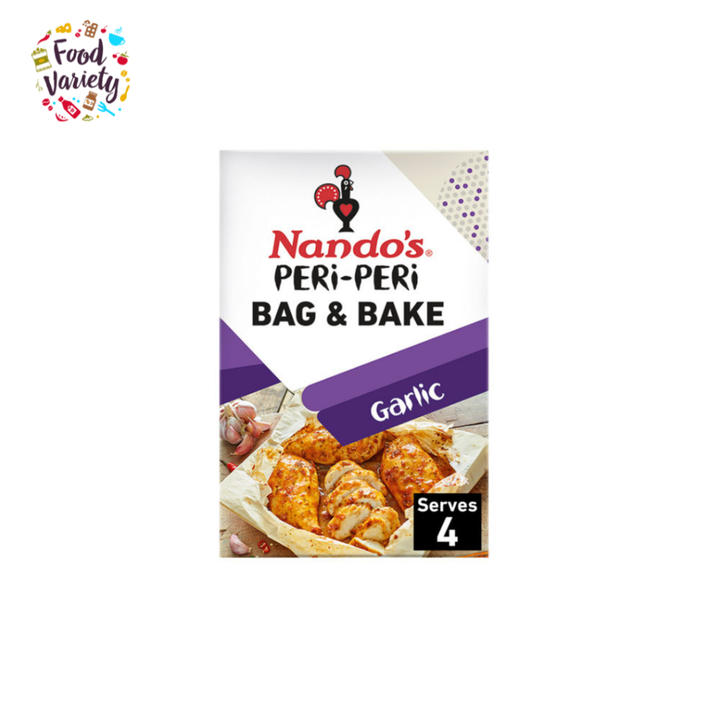 Nandos Peri Peri Bag & Bake Garlic Medium Powder Mix 20g นันโดส เปริ เปริ แบ็กแอนด์เบคการ์ลิค ขนาดกลาง 20ก