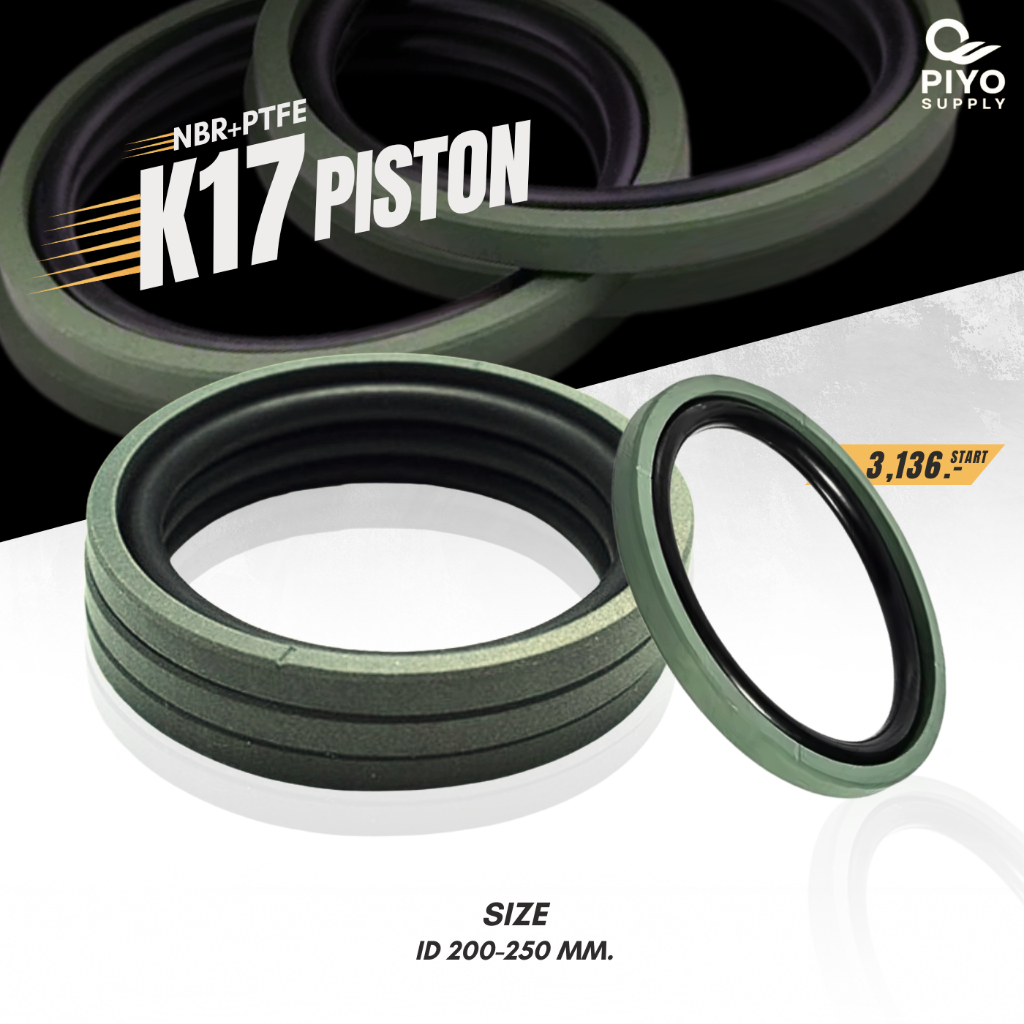 K17 PISTON SEAL ไฮดรอลิค NBR+PTFE 200X179X8.1/ 210X189X8.1/ 220X199X8.1/ 225X204X8.1/230X209X8.1/240