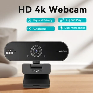 EYD PC03 Webcam Full HD 4K เว็บแคมถ่ายทอดสด โฟกัสอัตโนมัติรวดเร็ว 8MP ไมโครโฟนตัดเสียงรบกวนในตัว เว็บแคม USB แบบเสียบและ