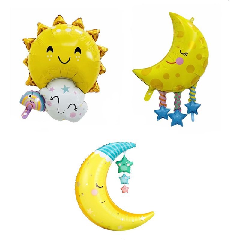 ลูกโป่งพระจันทร์ พระอาทิตย์ ดาว ยิ้ม ฟอยล์ลูกโป่งรูปทรงต่างๆ ลูกโป่งตกแต่งปาร์ตี้ของคุณ - รูปที่ 6