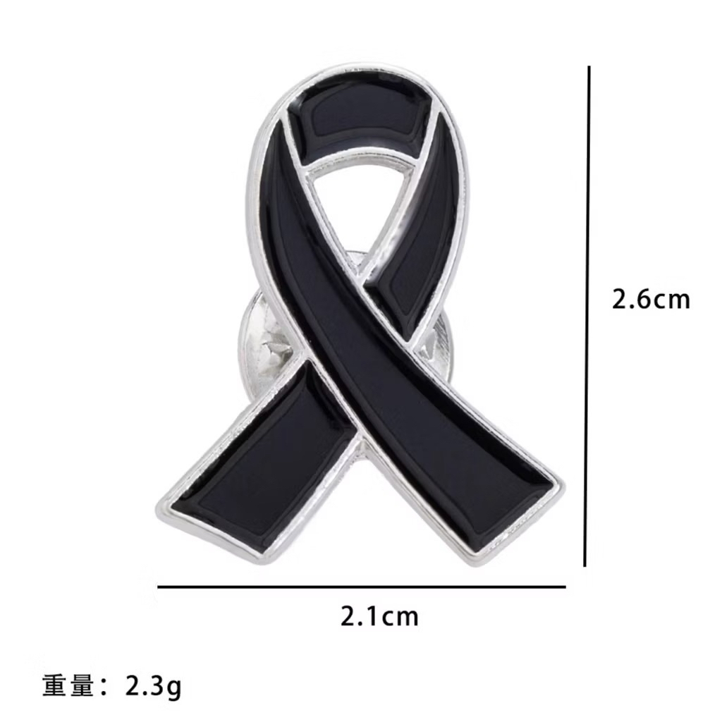 เข็มกลัดริบบิ้นไว้อาลัย เข็มกลัดสีดำติดเสื้อ ริบบิ้นดำสำหรับติดเสื้อ ส่งไว🇹🇭