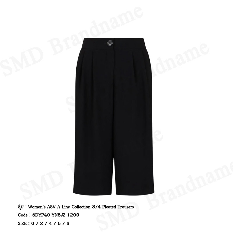 Armani Exchange กางเกงขาสั้นผู้หญิง รุ่น A/X Women's ASV A Line Collection 3/4 Pleated Trousers Code: 6DYP40 YN8JZ 1200