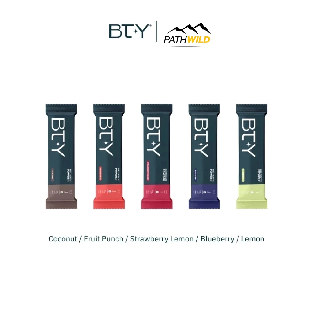BTY Electrolyte Powder ผงชงพร้อมดื่ม เกลือแร่ให้พลังงาน สำหรับออกกำลัง เล่นกีฬาที่ต้องเสียเหงื่อ ซองเล็ก พกง่าย