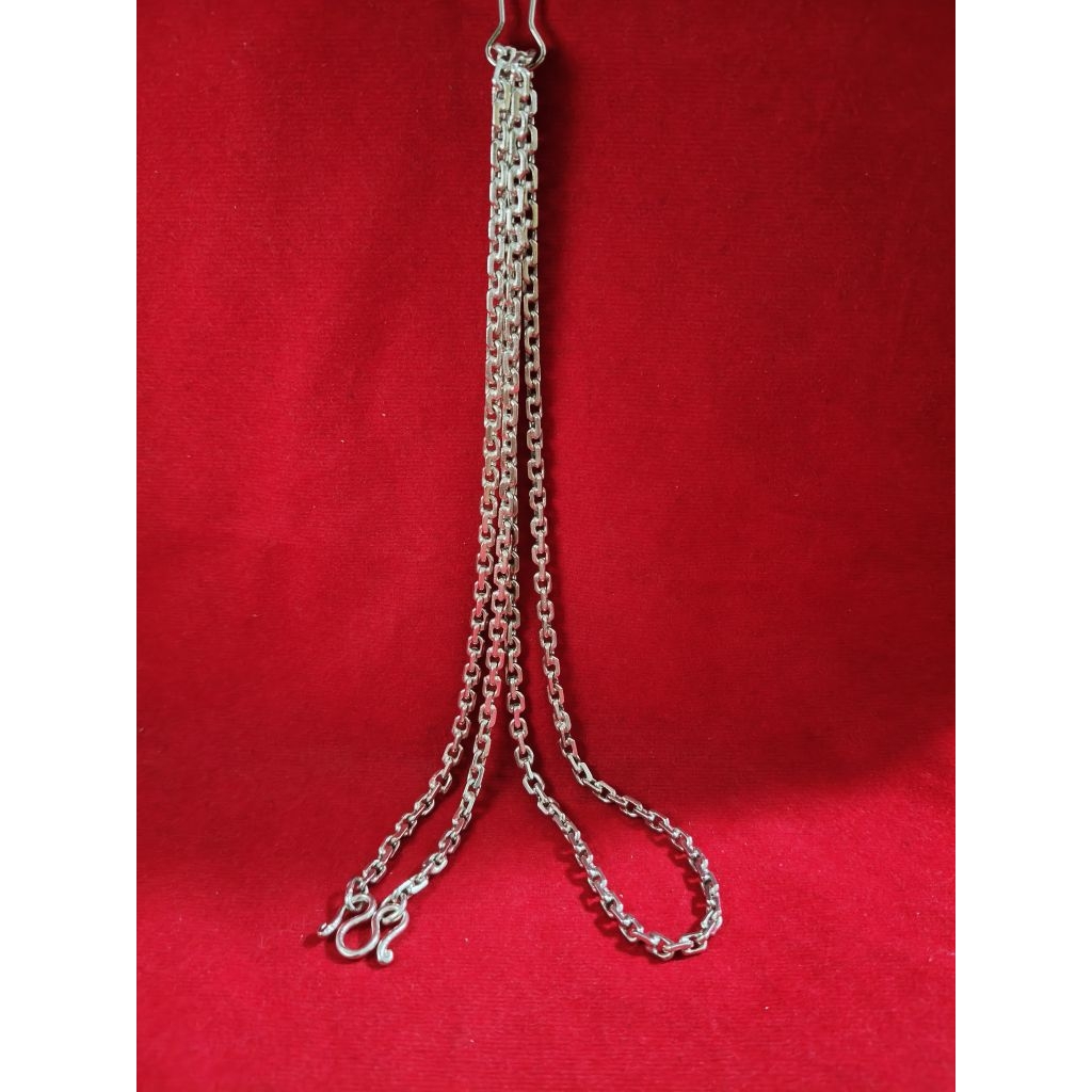 สร้อยคอเงินแท้ ลายโซ่ฝรั่ง กว้าง 0.4 Cm ยาว 39 Cm