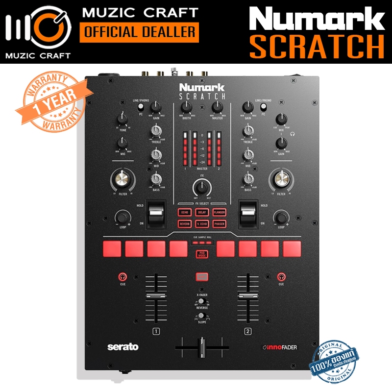 Numark Scratch *ของแท้รับประกัน 1ปี* 24-Bit 2-Channel Scratch Mixer, ดีเจ มิกเซอร์
