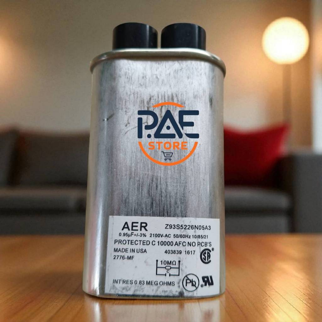 0001525 #ตัวเก็บประจุ (Capacitor) ไมโครเวฟ ยี่ห้อ AER รุ่น Z93S5226N05A3 0.95uf 2100v-ac 50/60Hz