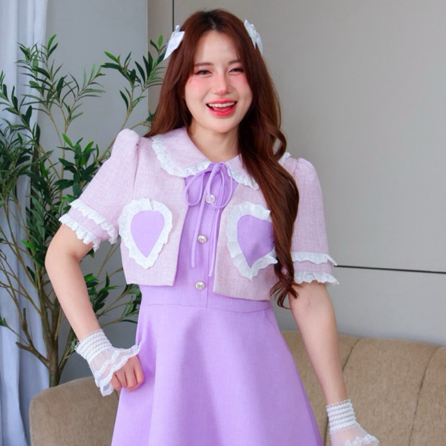 DW313 My Hertz Dress ชุดเดรสทรงบาน ปักลายหัวใจ - รูปที่ 3