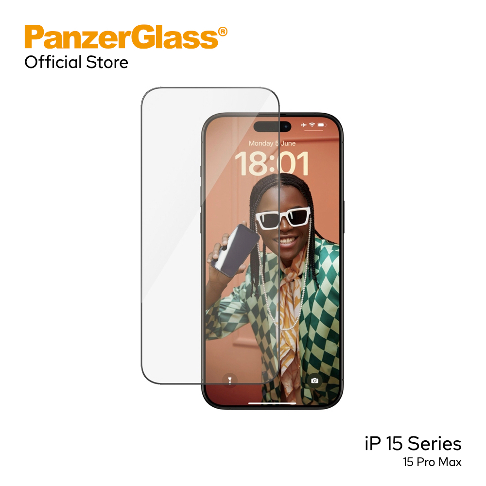 PANZERGLASS ฟิล์มกระจกกันรอย Ultra Wide Fit ใช้สำหรับ iPhone 15 Pro Max [With Applicator]