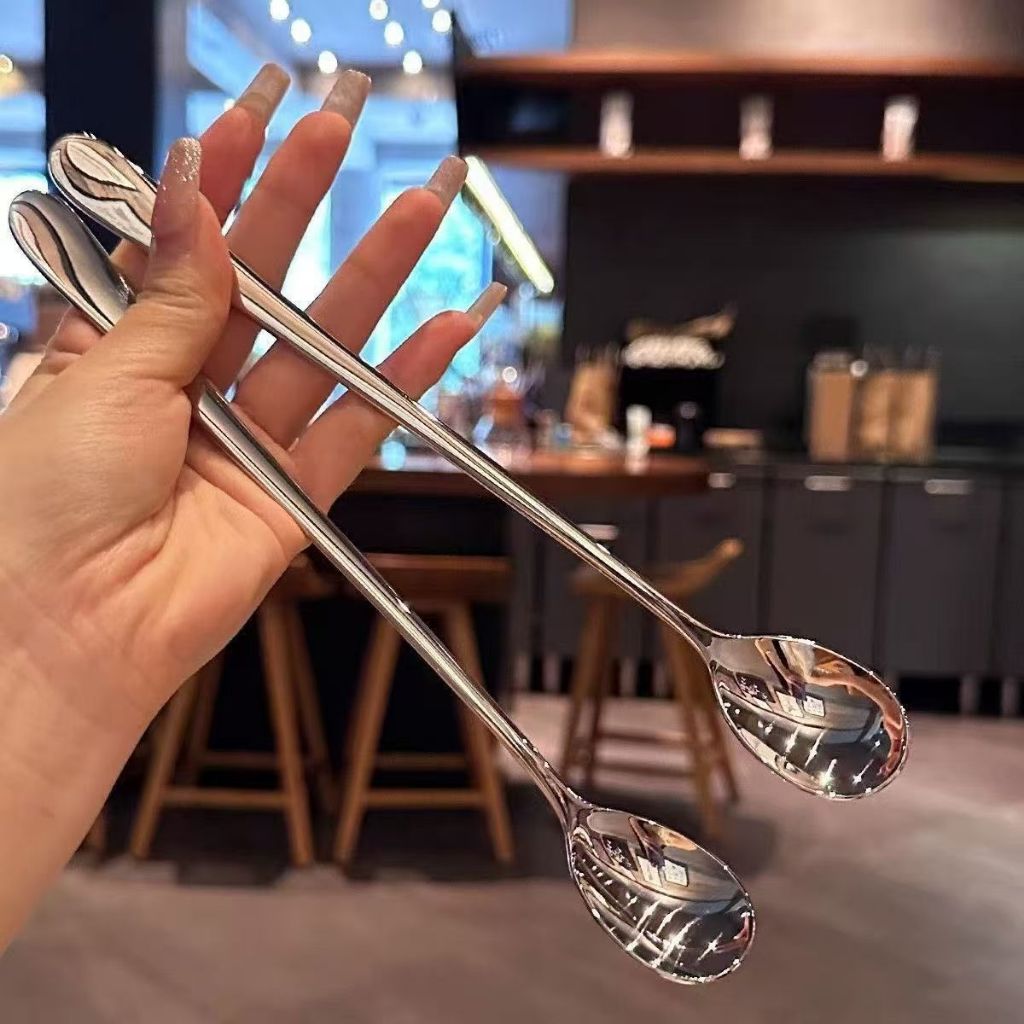 ช้อนสแตนเลสด้ามยาว 18.5 cm. ช้อนคนกาแฟ ช้อนชงนม