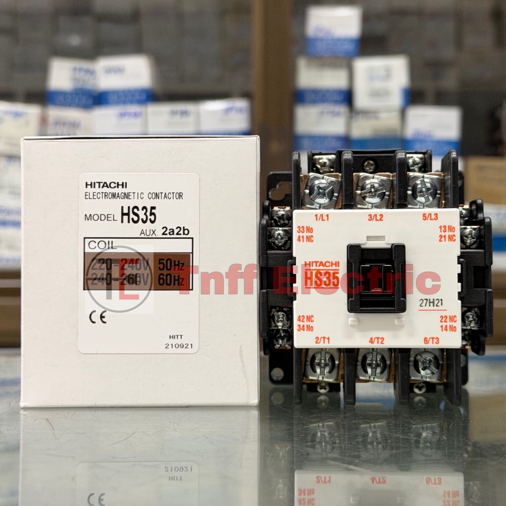 Hitachi HS35 (คอยล์ 220V, 380V) แมกเนติก คอนแทคเตอร์ (2NO + 2NC)