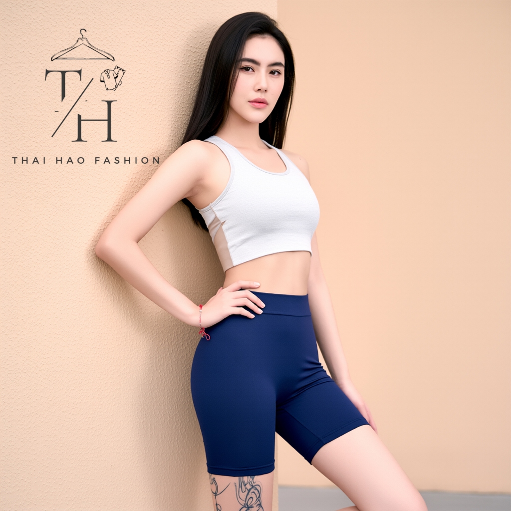 กางเกงขาสั้นเอวสูง กางเกงโยคะขาสั้นผู้หญิง เหมาะกับใส่ออกกําลังกาย ระบายอากาศได้ดี และเป็นมิตรกับผิวหนัง - รูปที่ 2