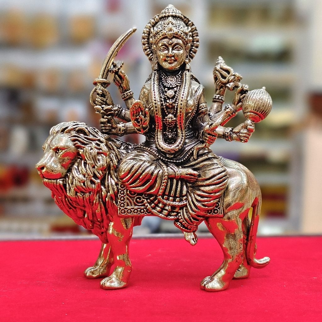 A&R Tewa Bucha พระแม่ทุรคานั่งสิงห์_สูง9cm._Brass.Premium 150Grams.