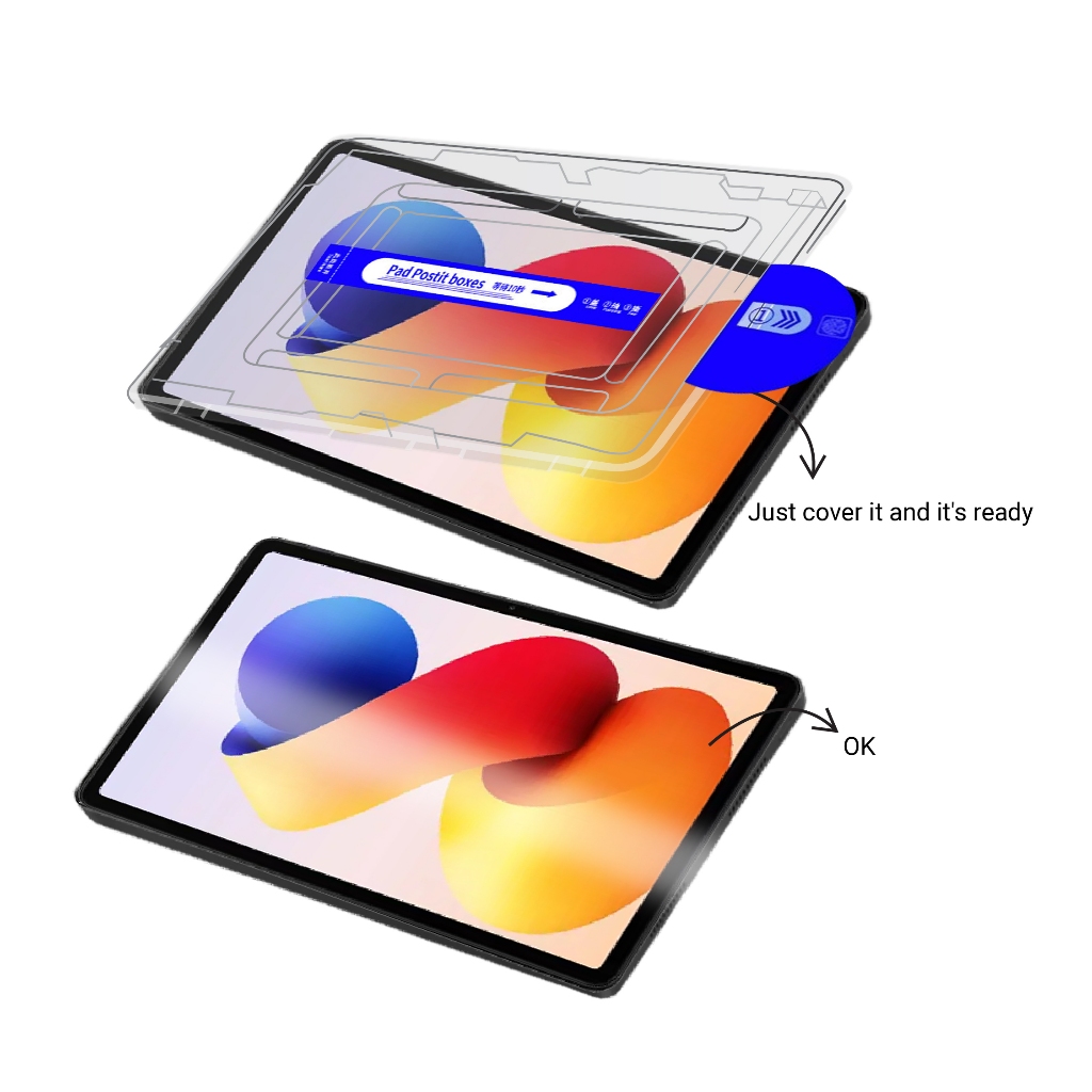 ฟิล์มกระจก พร้อมบล็อคติดตั้ง Redmi Pad SE 11 /  Redmi Pad SE 8.7 /Redmi Pad Pro 12.1 / Redmi Pad 2