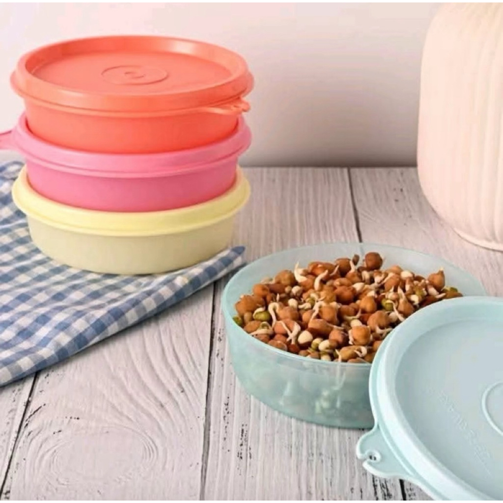 ถ้วยแบ่งทัพเพอร์แวร์**เล็ก** จุ 140 มล. มี 4 สี ฝาปิดสุญญากาศ วางซ้อนกันได้ ปลอดภัยสำหรับอาหาร