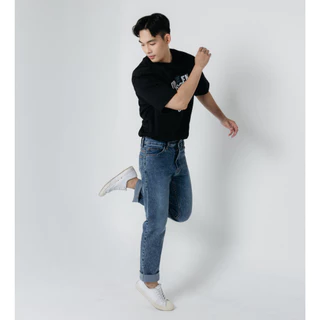 Golden Zebra Jeans กางเกงยีนส์ผ้ายืดสีสโนว์กระบอกเล็กไซส์เล็กไซส์ใหญ่ (เอว 26-40 นิ้ว)