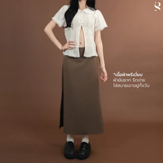 Flounder_SP031 กระโปรงทรงหางปลาหรือหางกระดิ่ง ผ้าโซดา พริ้วเบา ใส่สบาย ยับยากรีดง่าย