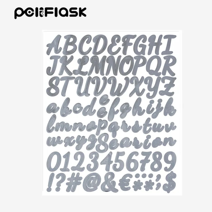 Peliflask Waterproof Letter Stickers In Phantom Color