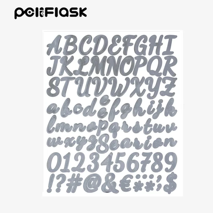Peliflask Waterproof Letter Stickers In Phantom Color