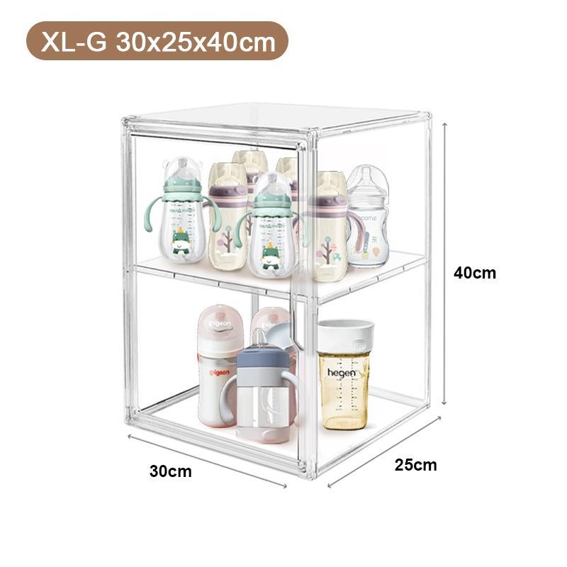 ที่ใส่ขวดพลาสติก กล่องเก็บขวดนมเด็ก กล่องเก็บของใช้เด็ก ความจุขนาดใหญ่ 4ชั้น