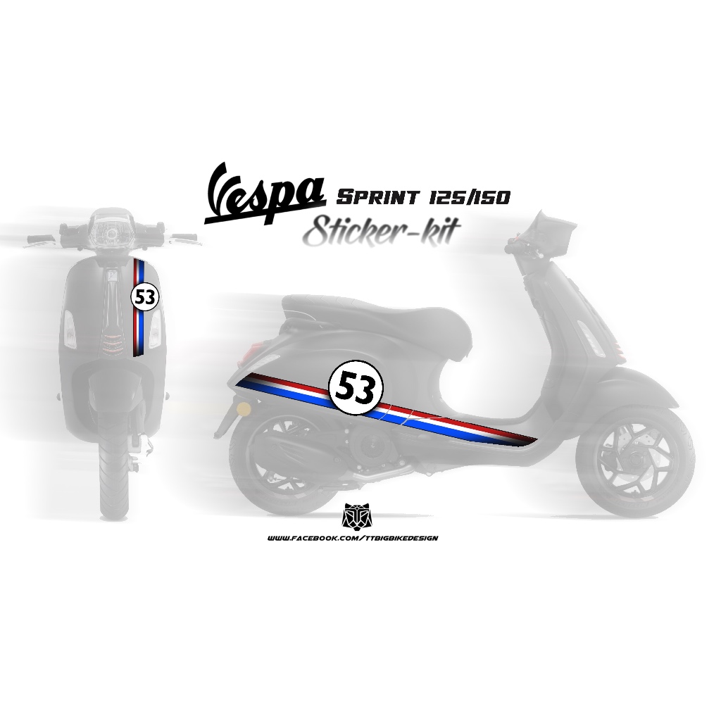 TT BIGBIKE DESIGN ชุดสติ๊กเกอร์แต่งลายรถ สำหรับ SPRINT125/150 HB53