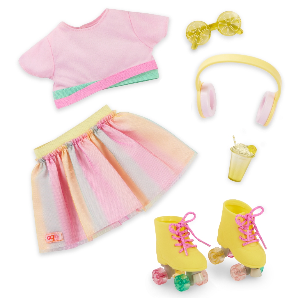 Our Generation DELUXE ROLLERBLADE OUTFIT ชุดเล่นโรลเลอร์เบลดสำหรับตุ๊กตา