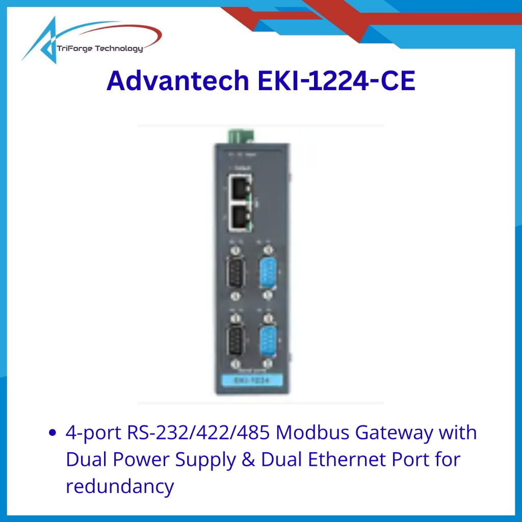 Advantech EKI-1224-CE 4-port RS-232/422/485 Modbus Gateway