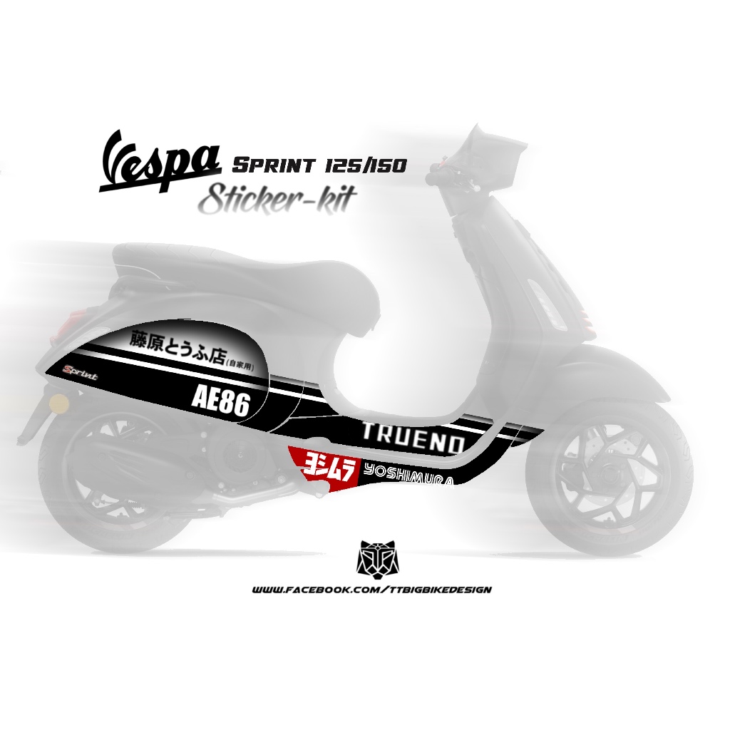 TT BIGBIKE DESIGN ชุดสติ๊กเกอร์แต่งลายรถ สำหรับ SPRINT125/150 TT INITIAL LINE LITE