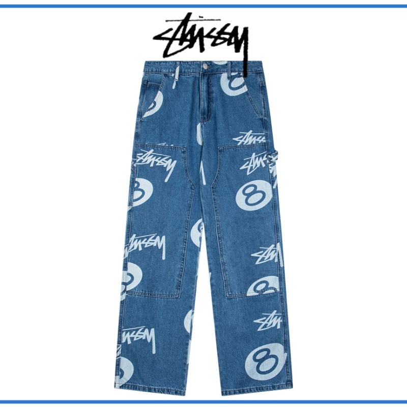 『Stüssy Shop』Stussy Jeans 8 balls pants กางเกงยีนส์ ใช้ได้ทั้งชายและหญิง เสื้อผ้าคู่ของแท้  %