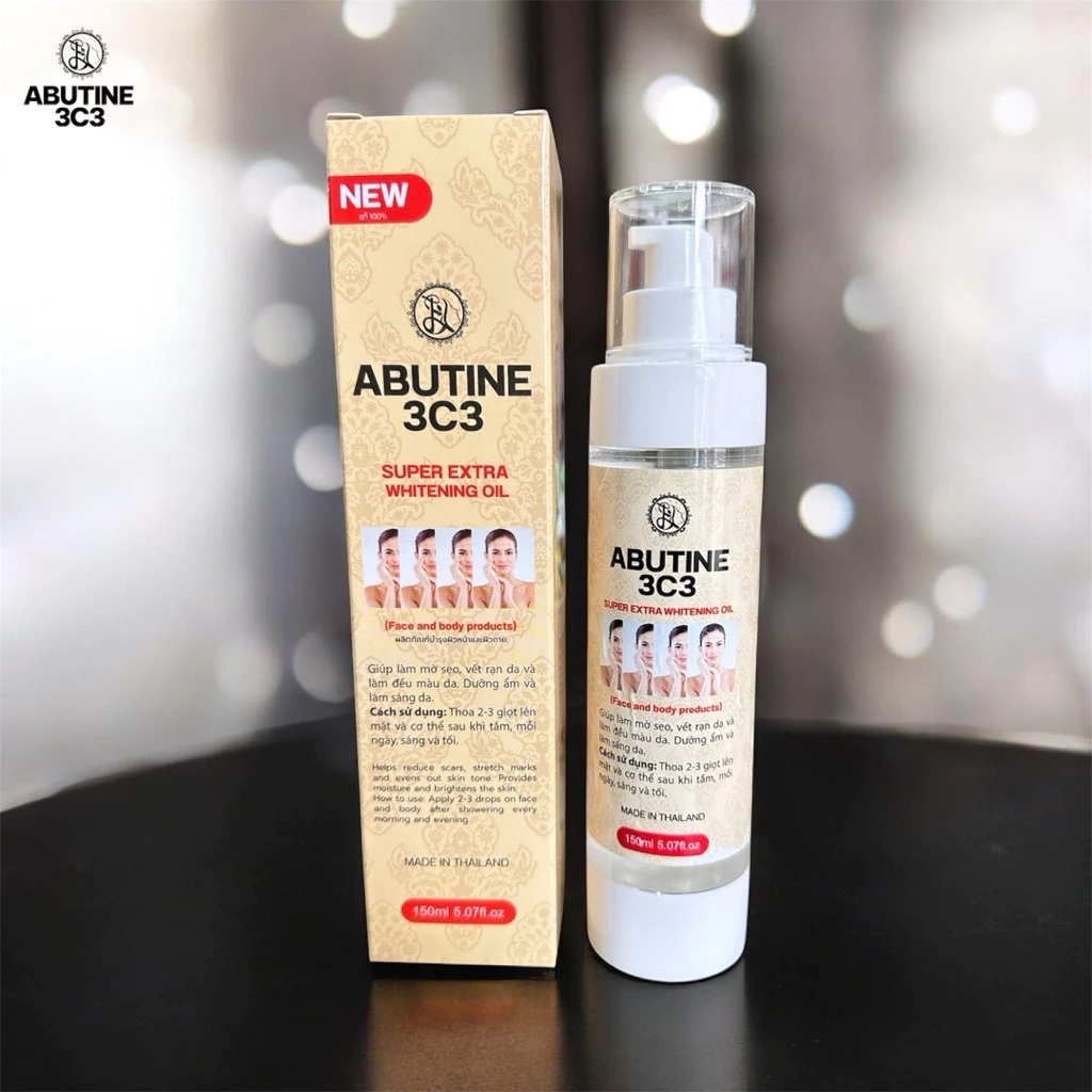ABUTINE 3C3 SUPER EXTRA WHITENING OIL อาร์บูติน 3ซี3 ซุปเปอร์ เอ็กตร้า ไวท์เทนนิ่งออย ขนาด 150ml