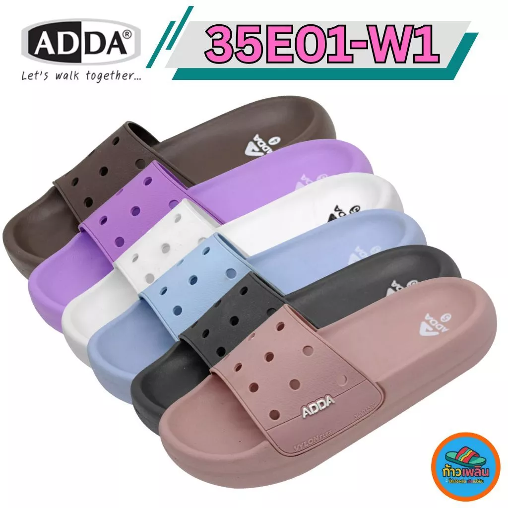 ADDA 35E01-W1 รองเท้าแตะแบบสวมผู้หญิง สีพาสเทล สวยนุ่มสบายเท้า (ไซส์ 4-7)