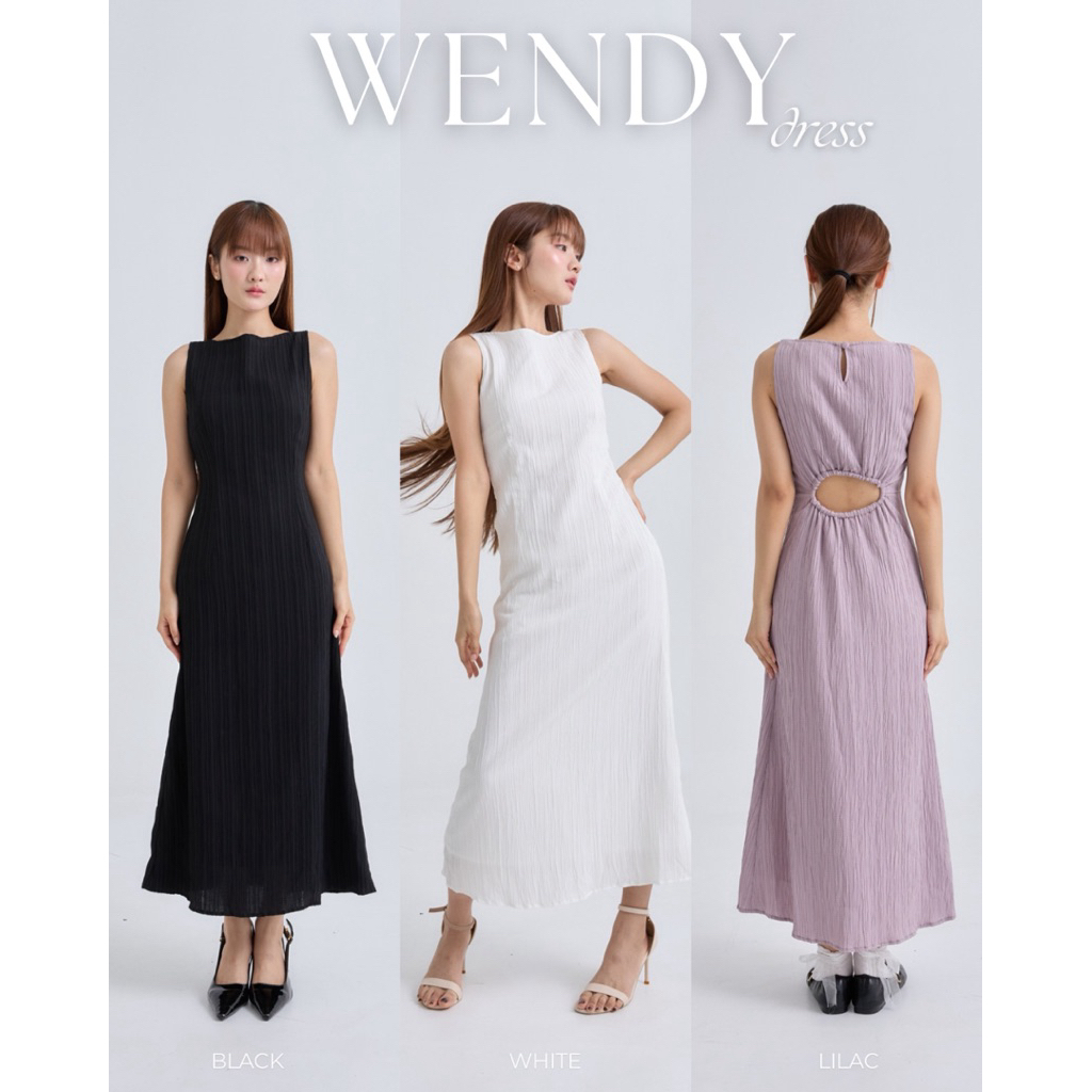 (เก็บโค้ดหน้าร้านลด 20%) Plsme.bkk 〰“Wendy dress” ชุดเดรสยาว มีซับใน