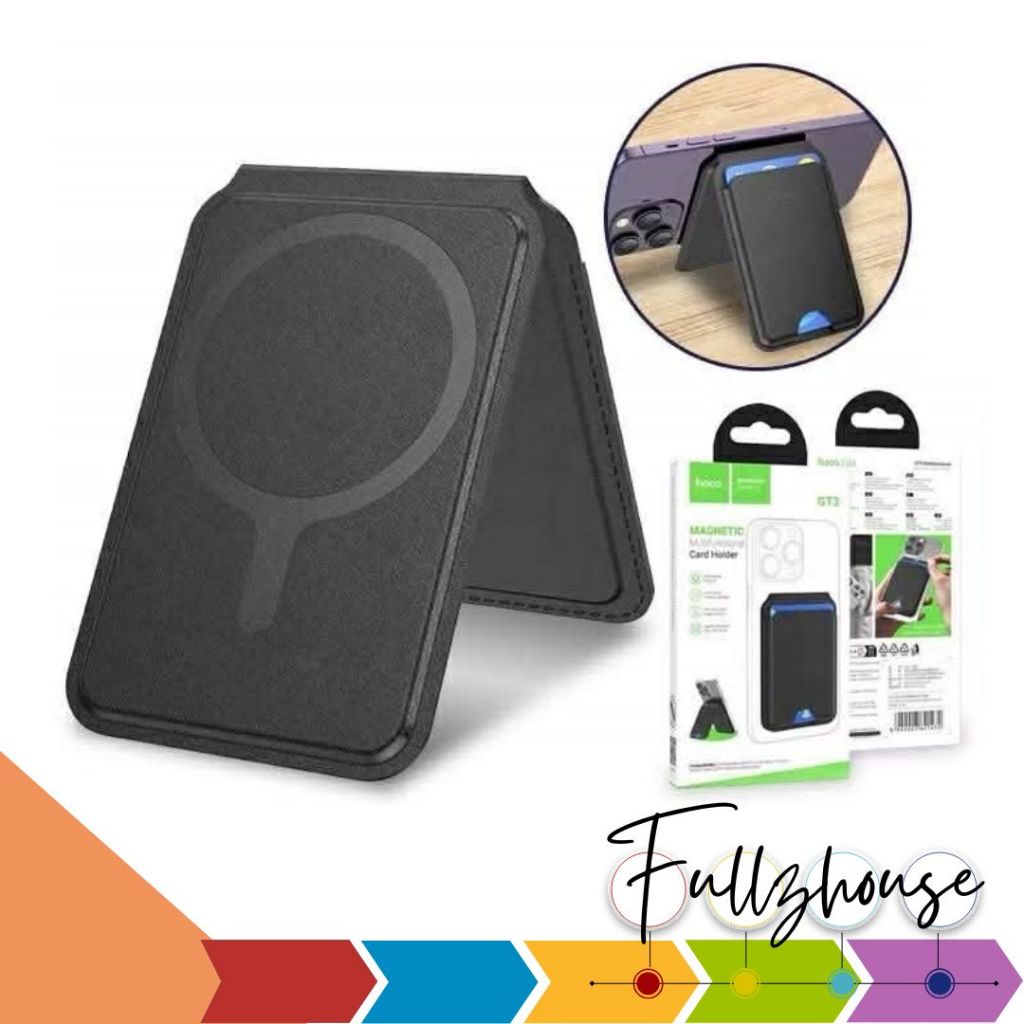 จัดส่งด่วน Hoco GT3 Magnatic card holder ที่เก็บการ์ดแม่เหล็กรองรับ Mag Safe ใช้ตั้งโทรศัพท์ได้