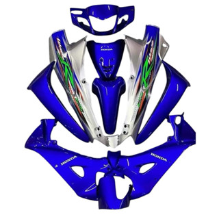 ชุดสีเวฟ 125R กุญแจเหลี่ยมนิรภัย สีน้ำเงินท้ายบรอนซ์ พร้อมติ…