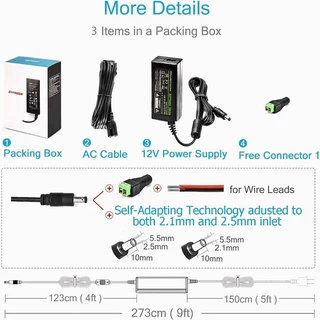 สายชาร์จโน๊ตบุ๊ค AC/DC Adapter 12V 5A 60W (5.5mm*2.5mm) อะแดปเตอร์ AC