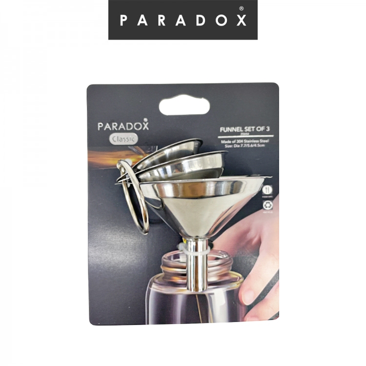 Paradox : เซตกรวยสแตนเลส 3 ชิ้น | กรวยรินน้ำ กรวยกรอกเหล้า กรวยกรอกน้ำมัน ทนทาน ไม่เป็นสนิม FUNNEL SET OF 3 Z0654