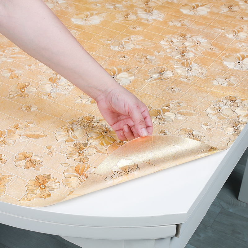 ผ้าปูโต๊ะ PVC ผ้าปูโต๊ะใส สไตล์ยุโรป waterproof กันลื่นกันน้ำมัน ม้วนผ้าปูโต๊ะพลาสติกสำหรับโต๊ะแก้ว ทนความร้อนสูง