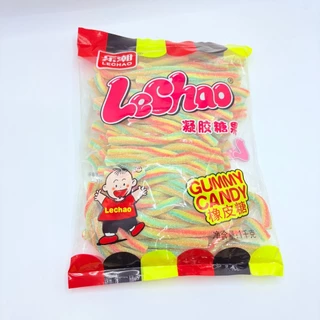 LeChao Stick เยลลี่สติ๊กผลไม้ เคี้ยวสนุกได้ทั้งแบบสั้นและยาว ขนาดจุใจ 1 กิโลกรัม ถูกใจสายเยลลี่